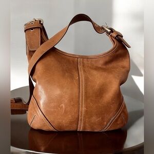 Vintage Coach Brown Leather Crossbody Bag